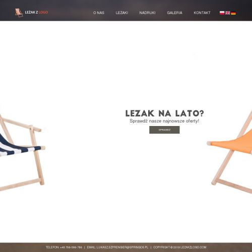 Drewniane leżaki reklamowe z nadrukiem cyfrowym - Kraków