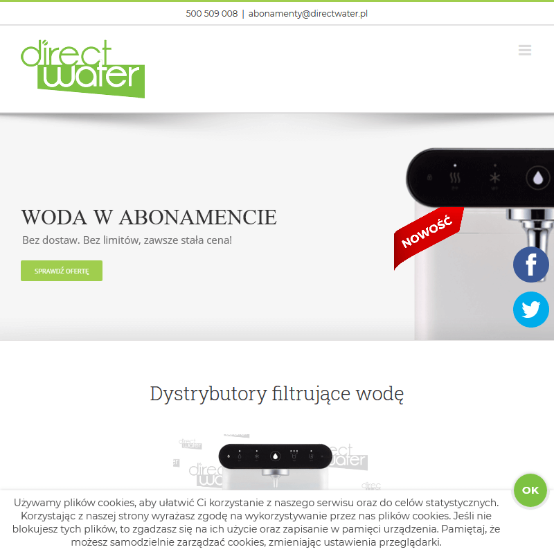 Dystrybutor wody niegazowanej