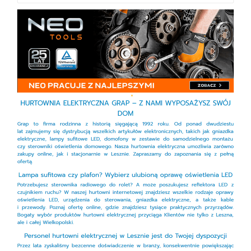 Sterowanie oświetleniem hurtownia - Leszno