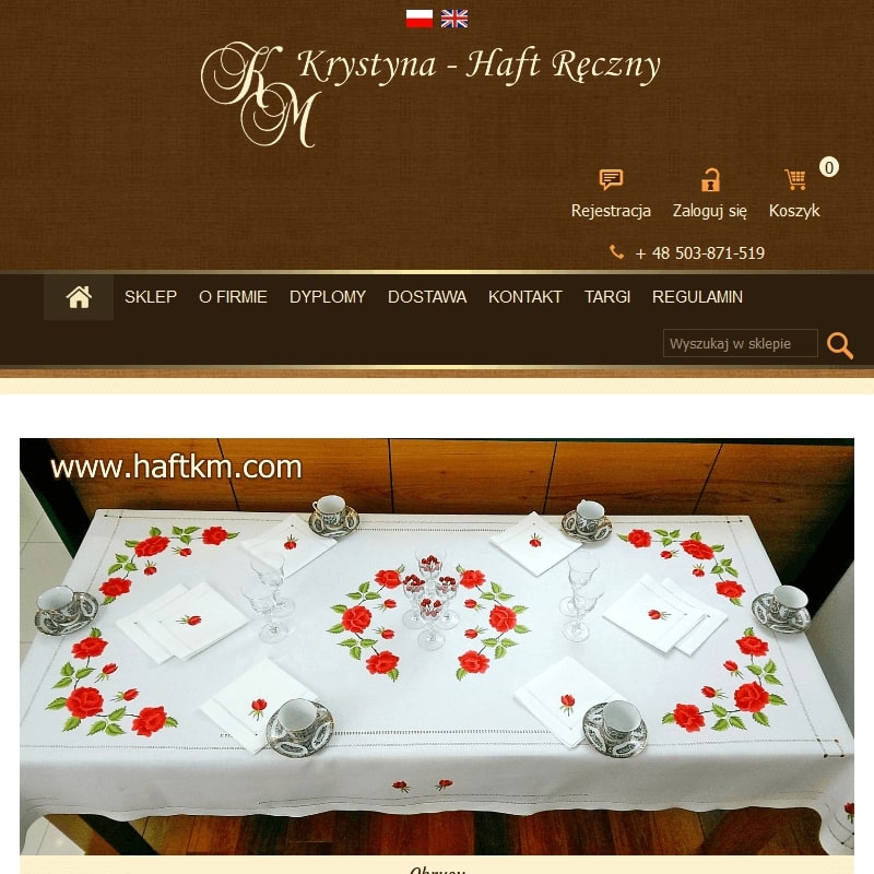 Serwety haft richelieu