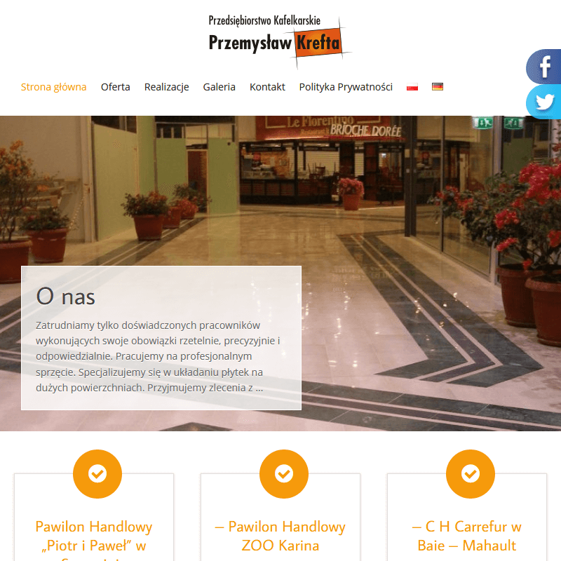 Układanie płytek w obiektach handlowych pomorskie - Gdańsk